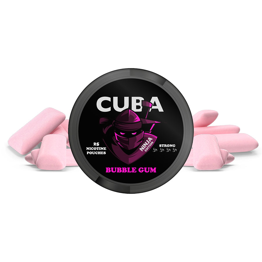 CUBA Ninja Bubble Gum (30 mg/g): Çok Güçlü Tütünsüz Sakız Aromalı Nikotin Poşeti CUBA Ninja Bubble Gum (30 mg/g): Çok Güçlü Tütünsüz Sakız Aromalı Nikotin Poşeti