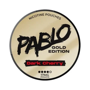 Discover PABLO Gold Dark Cherry 17 mg, featuring a rich dark cherry flavor in a slim pouch format. Explore PABLO products at SnusGo
