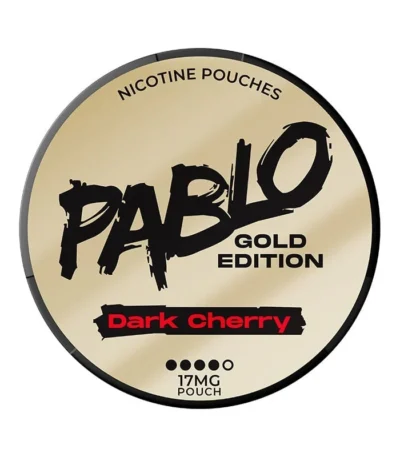 Discover PABLO Gold Dark Cherry 17 mg, featuring a rich dark cherry flavor in a slim pouch format. Explore PABLO products at SnusGo