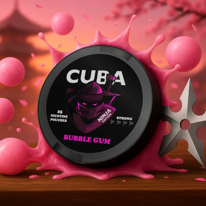CUBA Ninja Bubble Gum (30 mg/g): Çok Güçlü Tütünsüz Sakız Aromalı Nikotin Poşeti